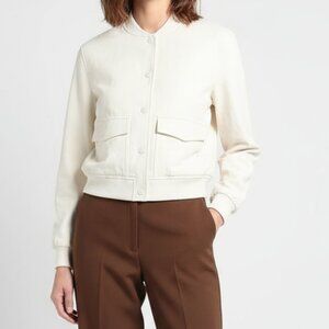 Joie Ivory Snap Front Long Sleeve Cropped Jacket NEW M